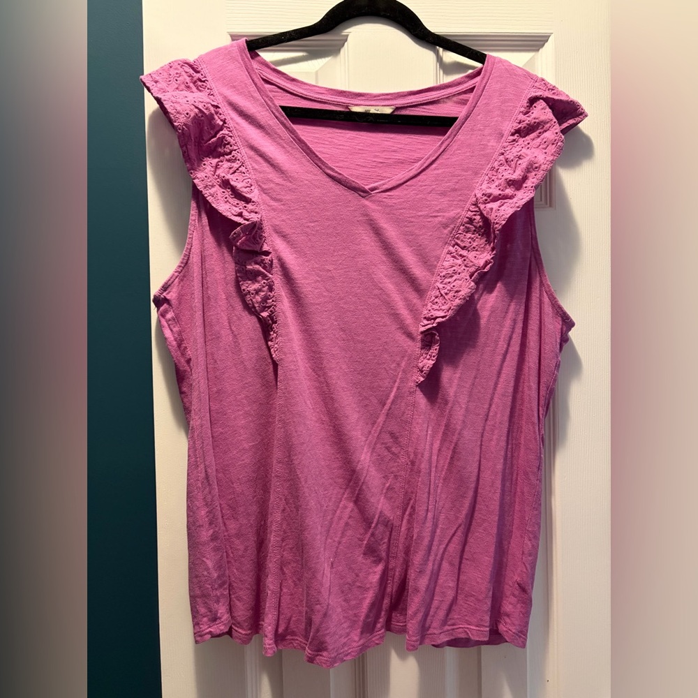 Terra and Sky Pink Flutter Sleeve Work Top